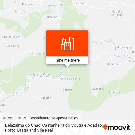 Belazaima do Chão, Castanheira do Vouga e Agadão mapa