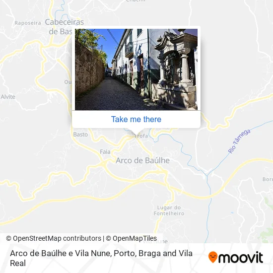 Arco de Baúlhe e Vila Nune map