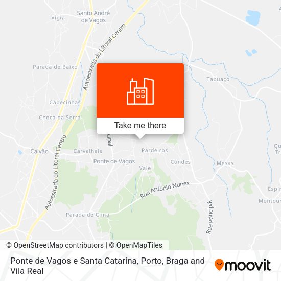 Ponte de Vagos e Santa Catarina mapa