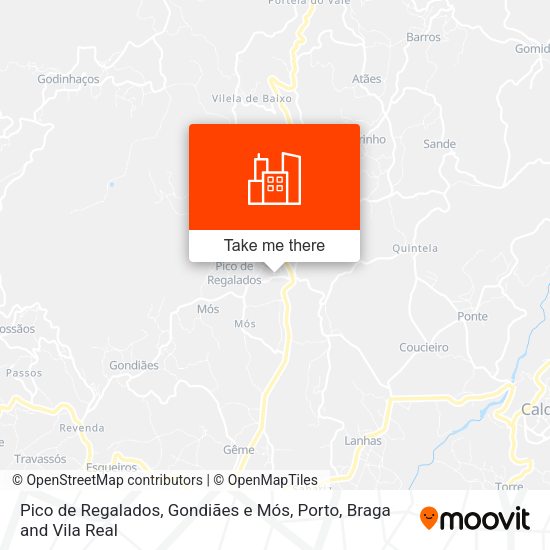 Pico de Regalados, Gondiães e Mós map