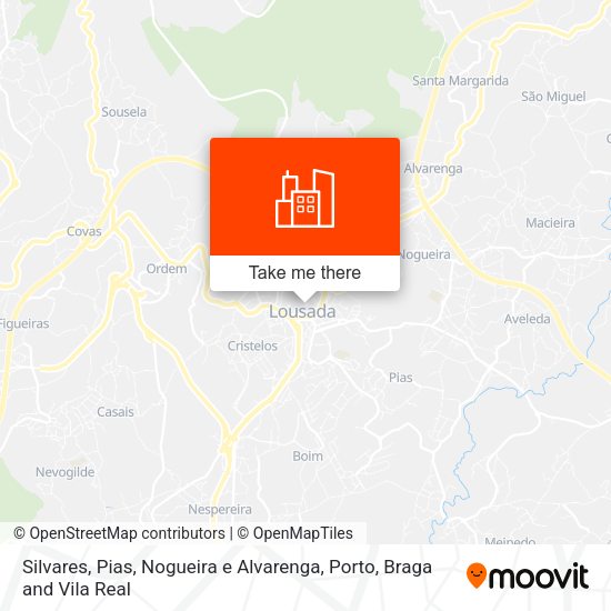 Silvares, Pias, Nogueira e Alvarenga map