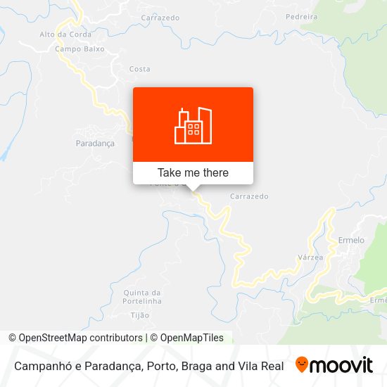 Campanhó e Paradança mapa