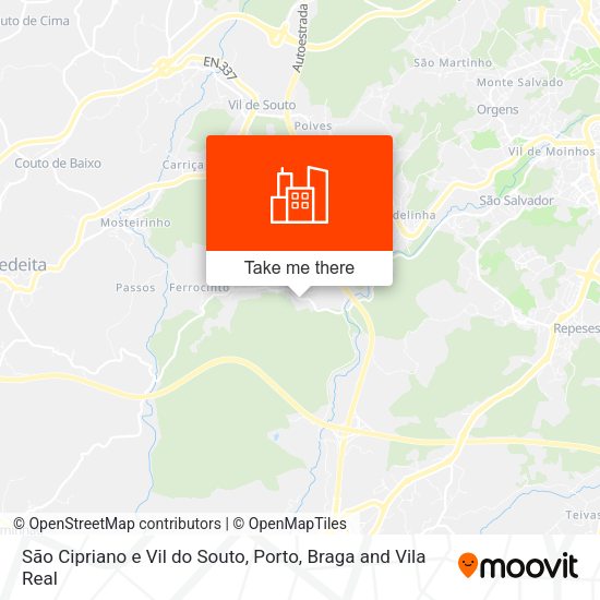 São Cipriano e Vil do Souto map