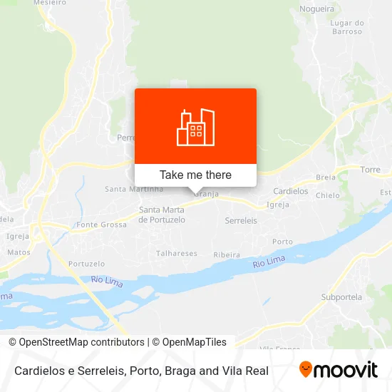 Cardielos e Serreleis map