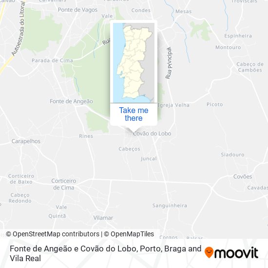 Fonte de Angeão e Covão do Lobo map