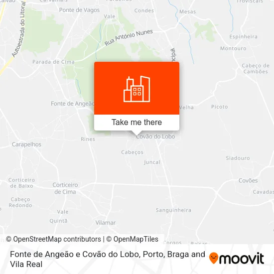 Fonte de Angeão e Covão do Lobo map