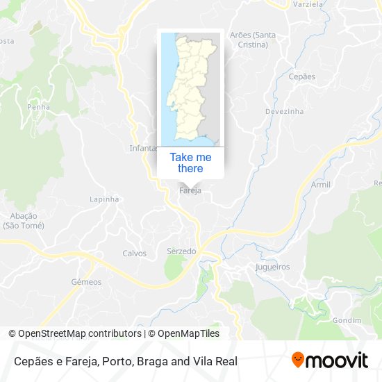 Cepães e Fareja map