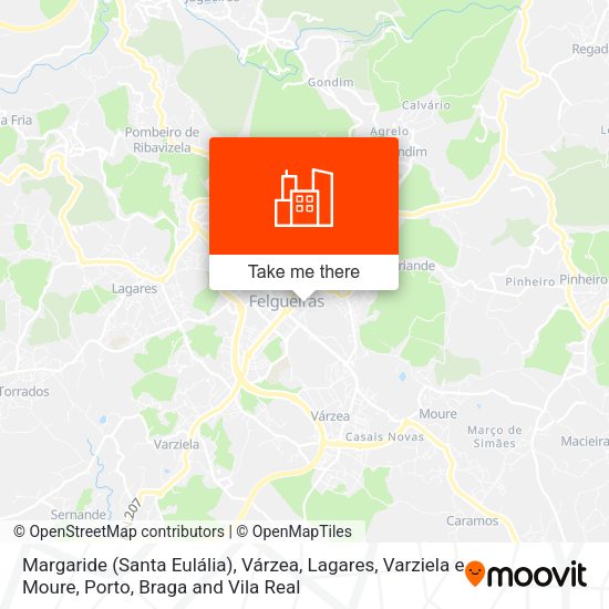 Margaride (Santa Eulália), Várzea, Lagares, Varziela e Moure map