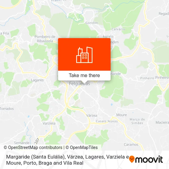 Margaride (Santa Eulália), Várzea, Lagares, Varziela e Moure map