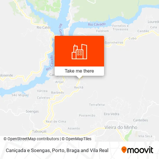 Caniçada e Soengas map