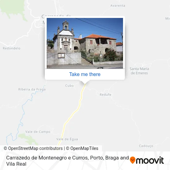 Carrazedo de Montenegro e Curros map
