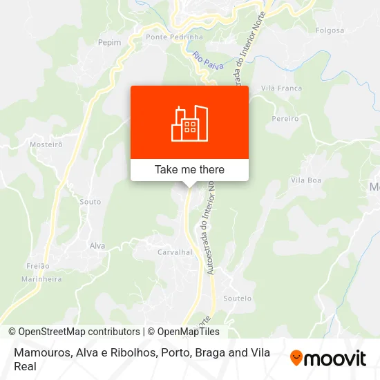 Mamouros, Alva e Ribolhos map
