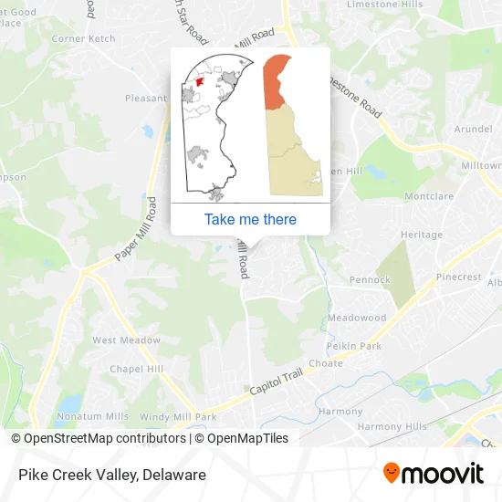 Pike Creek Valley map
