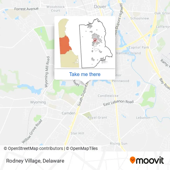 Rodney Village map
