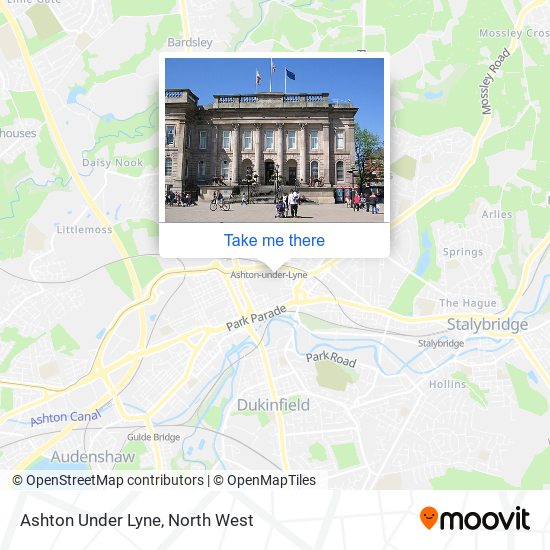 How to get to Ashton Under Lyne by Bus, Train or Light rail?