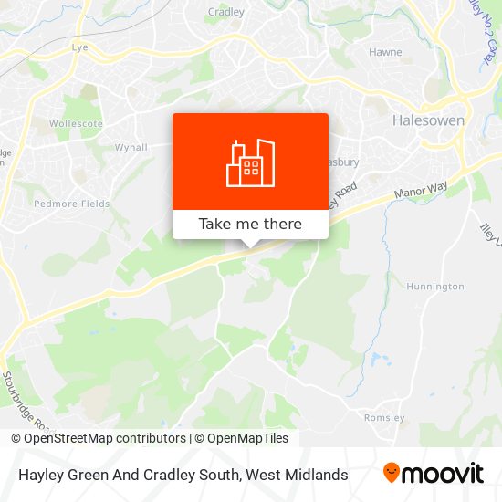 Hayley Green And Cradley South map