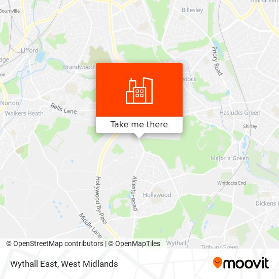 Wythall East map