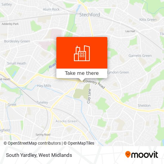 South Yardley map
