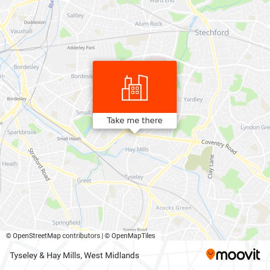 Tyseley & Hay Mills map