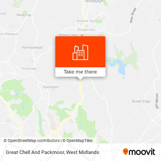 Great Chell And Packmoor map