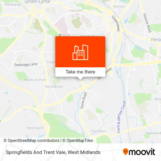 Springfields And Trent Vale map