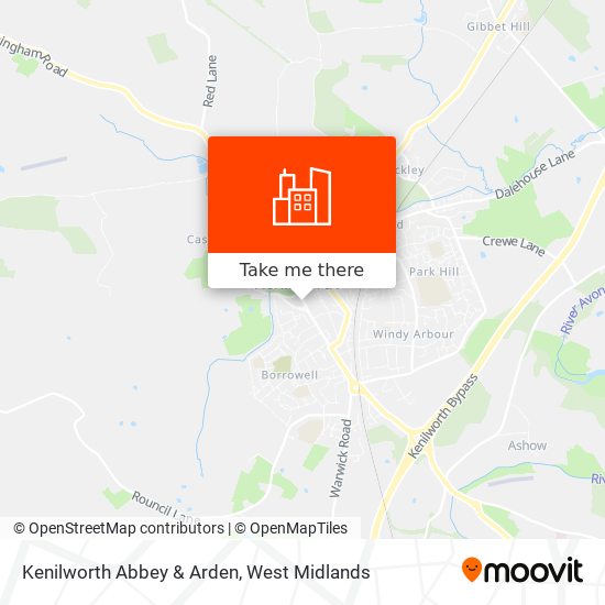 Kenilworth Abbey & Arden map