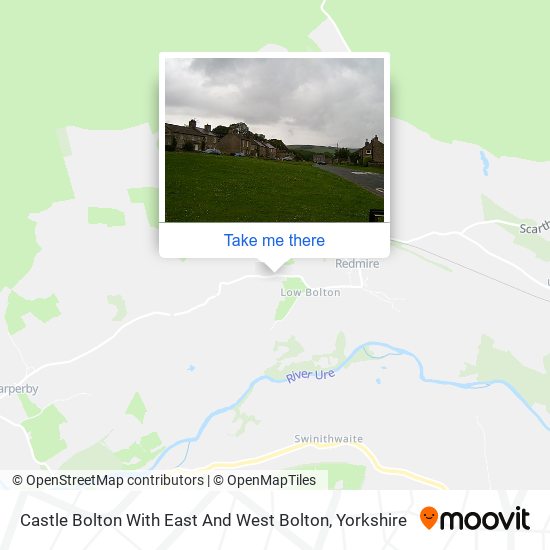 Castle Bolton With East And West Bolton map