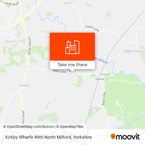 Kirkby Wharfe With North Milford map