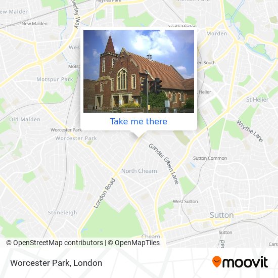 Worcester Park map