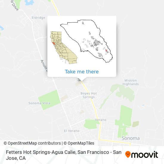 Fetters Hot Springs-Agua Calie map