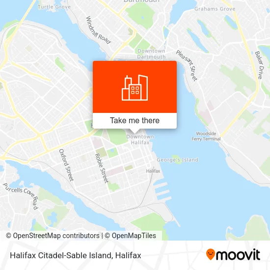 Halifax Citadel-Sable Island map