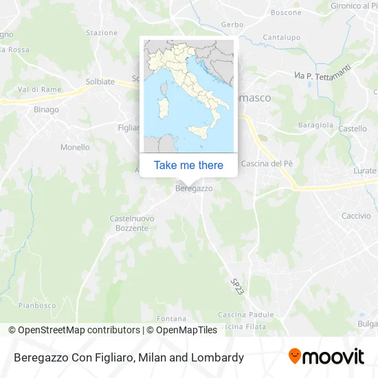 Beregazzo Con Figliaro map