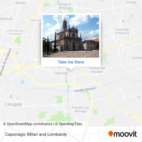 Caponago map