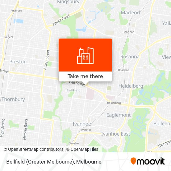 Bellfield (Greater Melbourne) map
