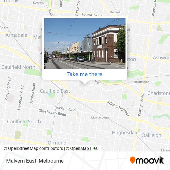 Mapa Malvern East