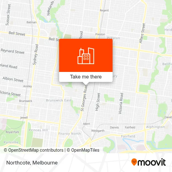 Northcote Off Ramp Map Public Transport in Northcote