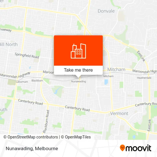 Nunawading map
