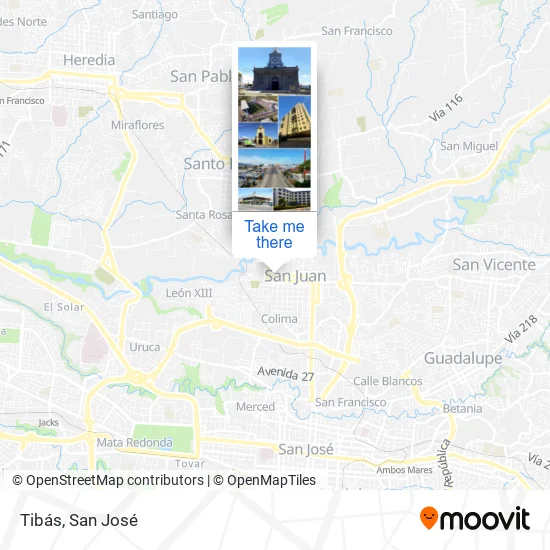 Tibás map