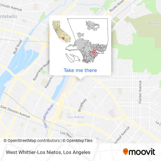 West Whittier-Los Nietos map