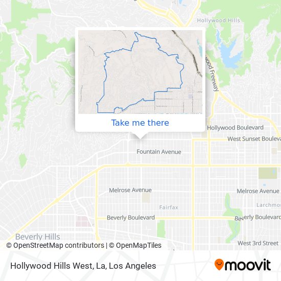 Hollywood Hills West, La map