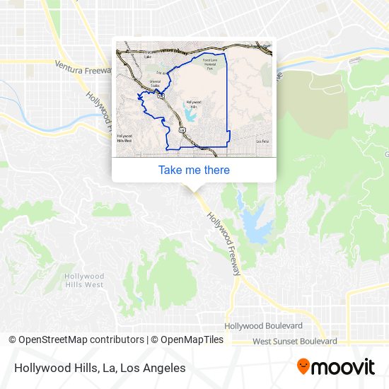Hollywood Hills, La map
