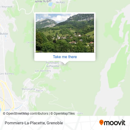 Mapa Pommiers-La-Placette