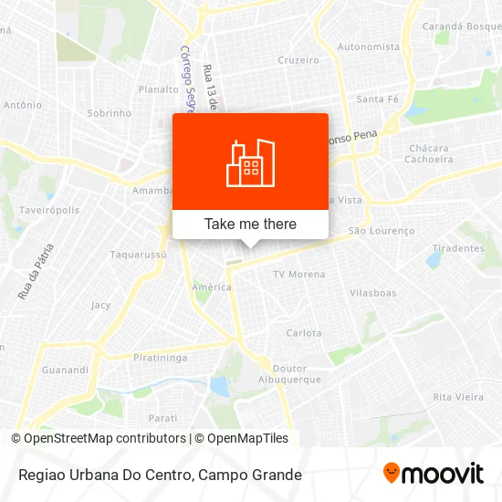 Regiao Urbana Do Centro map