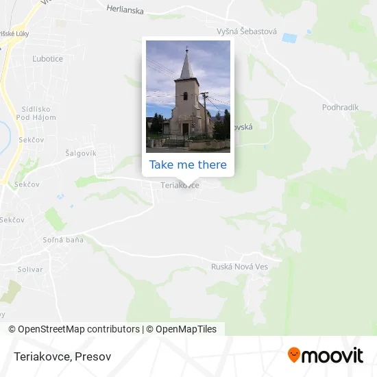 Teriakovce map
