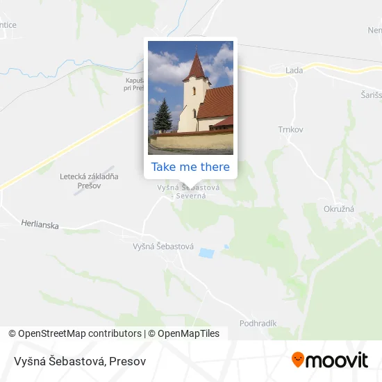 Vyšná Šebastová map
