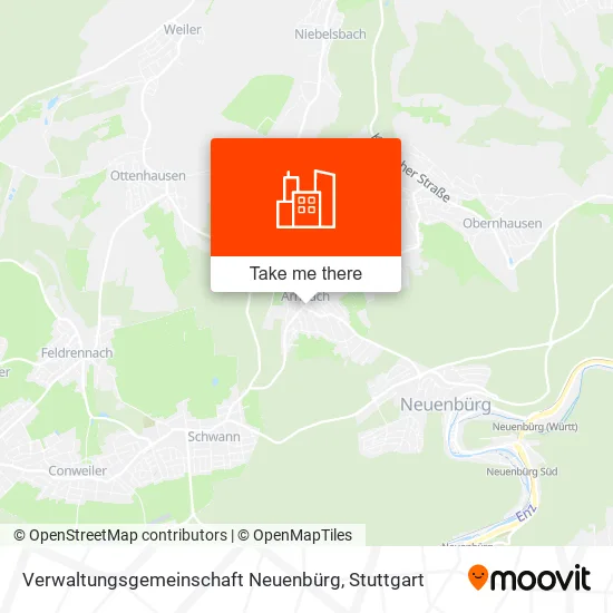 Карта Verwaltungsgemeinschaft Neuenbürg
