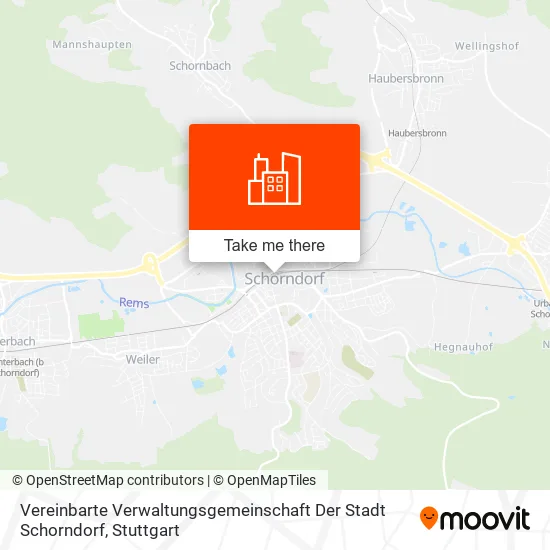 Карта Vereinbarte Verwaltungsgemeinschaft Der Stadt Schorndorf