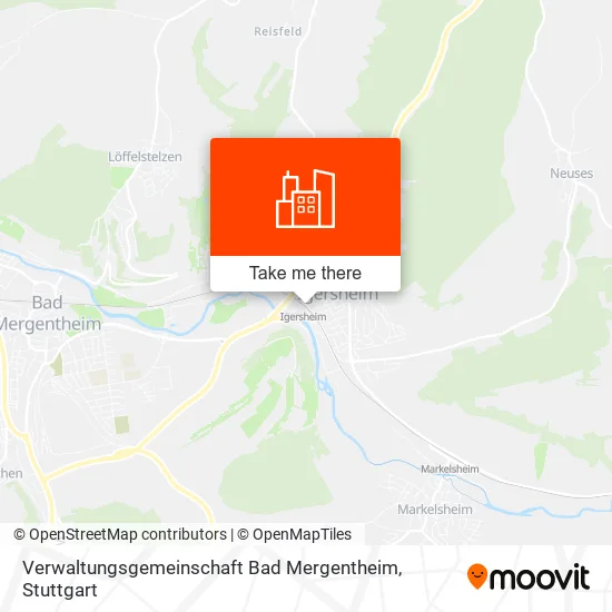 Карта Verwaltungsgemeinschaft Bad Mergentheim