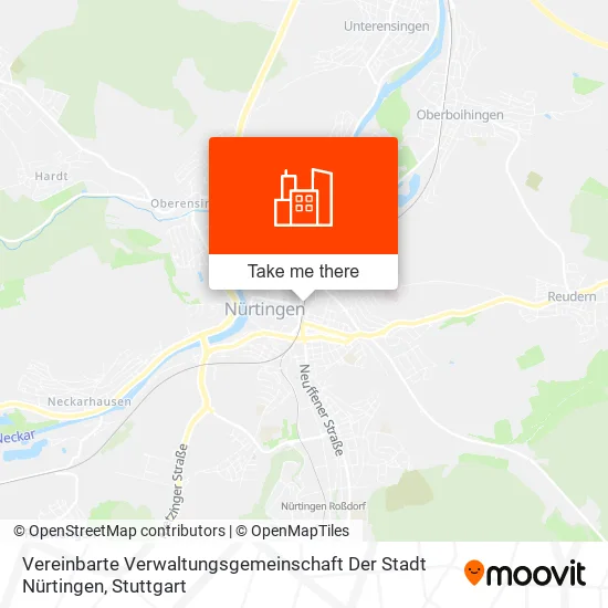 Карта Vereinbarte Verwaltungsgemeinschaft Der Stadt Nürtingen