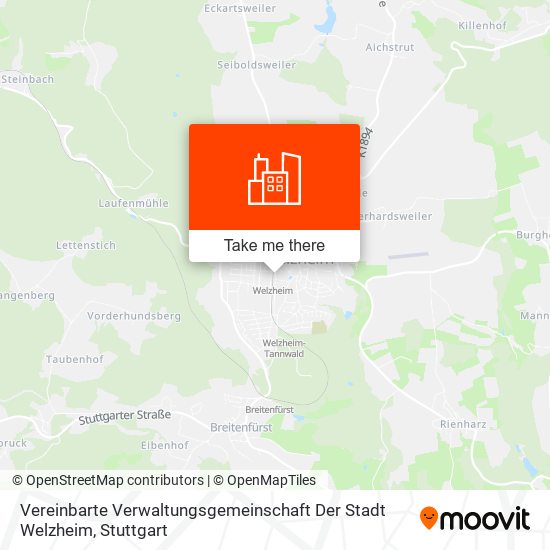 Vereinbarte Verwaltungsgemeinschaft Der Stadt Welzheim map